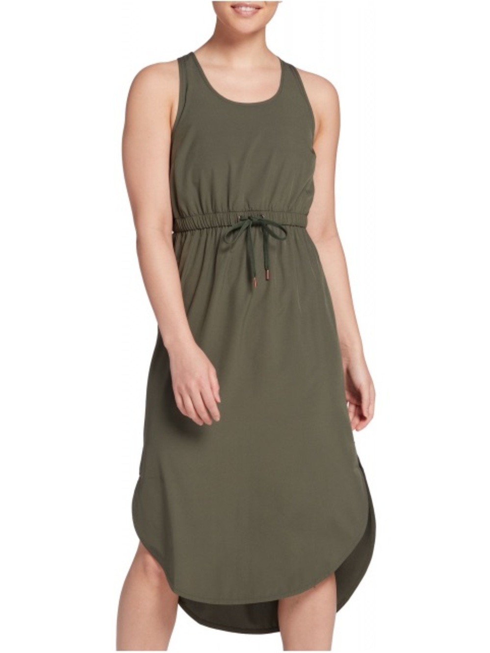 CALIA by Carrie Underwood Gray-brown Sleeveless High-Low Drawstring Dress - Picture 7 of 7
